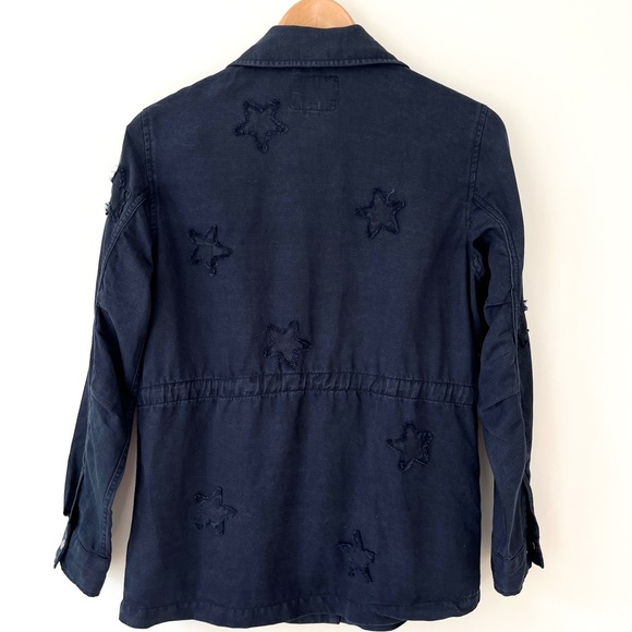 Rails Lancaster Indigo Stars Jacket Tencel Linen Blend Blue Womens Oversized XS - Picture 7 of 11